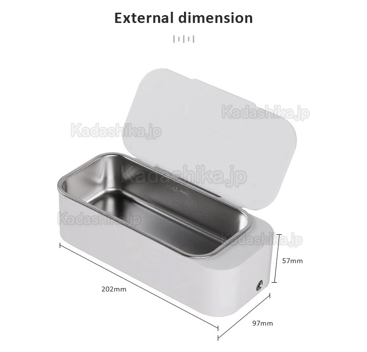 Jeken CE-1100D ポータブル超音波洗浄機 450ml (歯科/時計/眼鏡洗浄用)