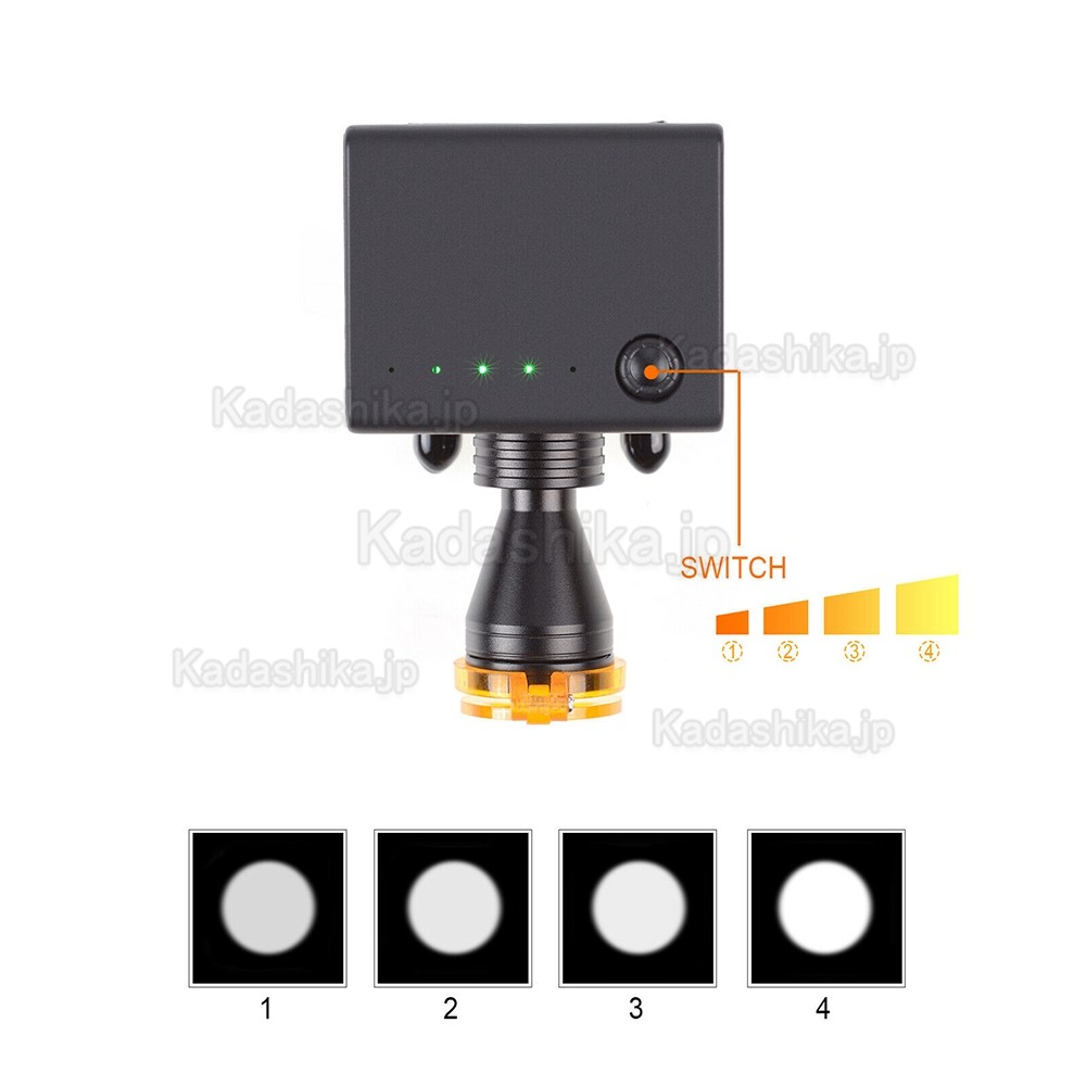 歯科 コードレスヘッドライト 5W LED ルーペ 軽い (光学フィルター付き)