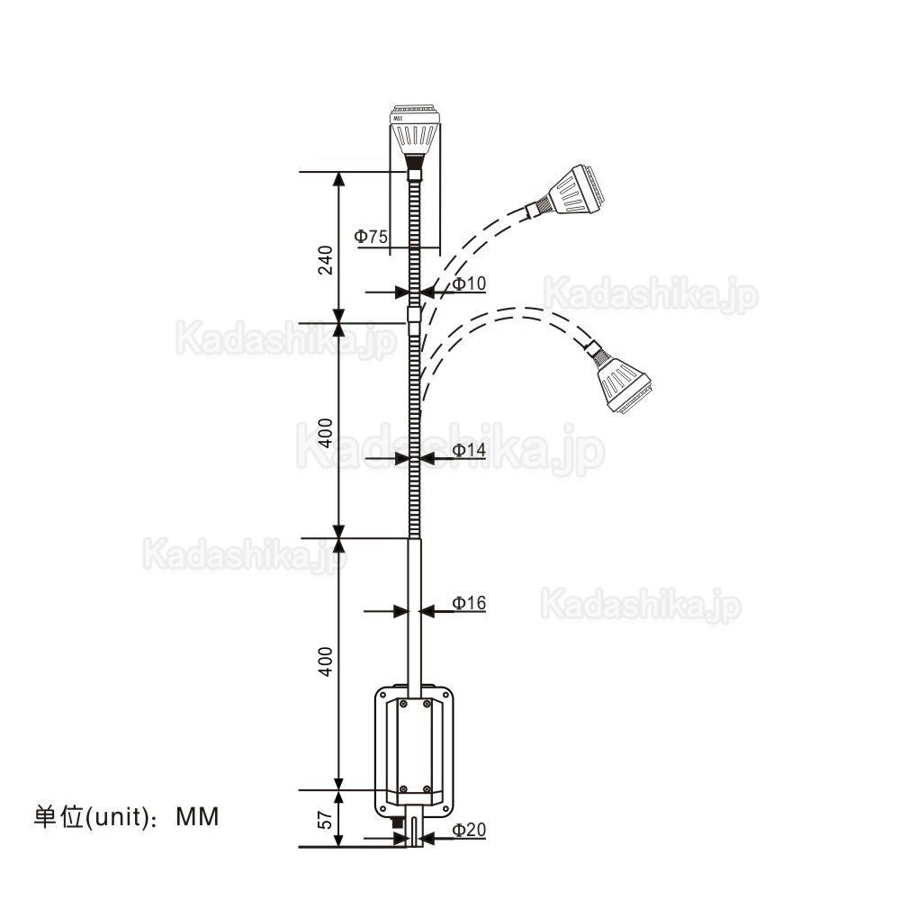 35W 移動式ハロゲン LED 口腔検査ランプ医療検査ライト KD-2035W-1