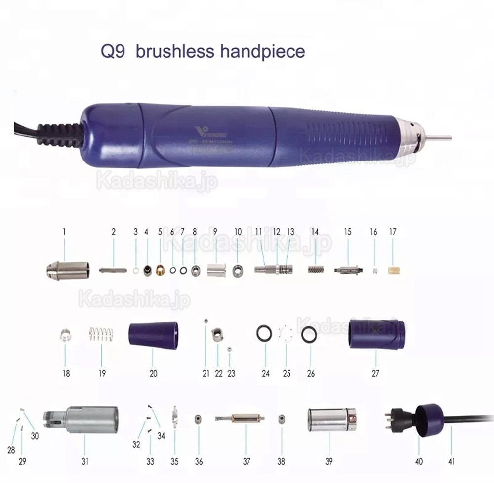 StrongDrill Q9T-R-M90000 歯科用電動マイクロモーター ブラシレスハンドピース 50K RPM